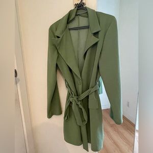 Boohoo Green wrap blazer playsuit romper UK16/US12